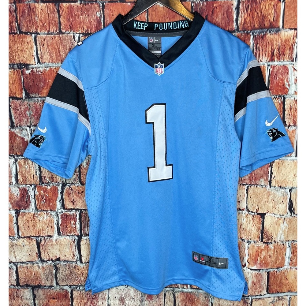 Carolina Panthers Cam Newton #1 Nike On Field Football Jersey Blue Youth XL 18